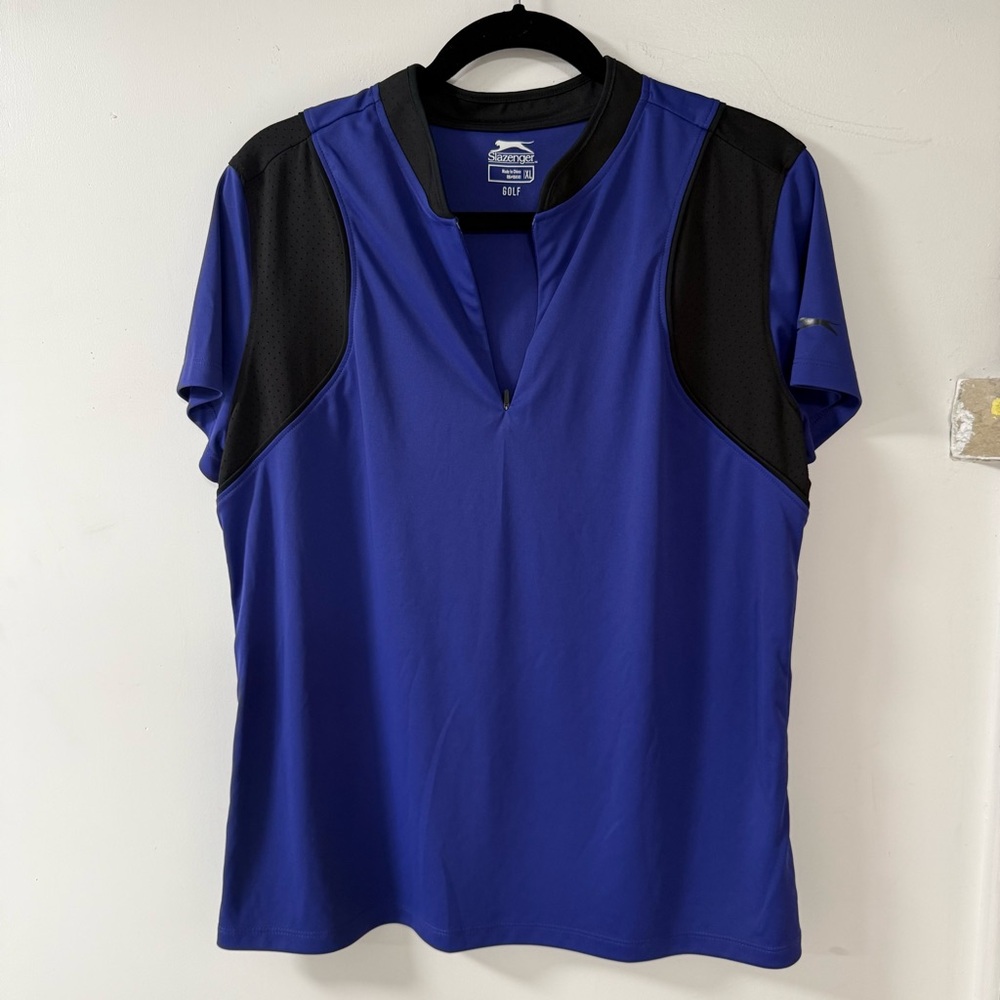 Slazenger Blue and Black Golf Shirt